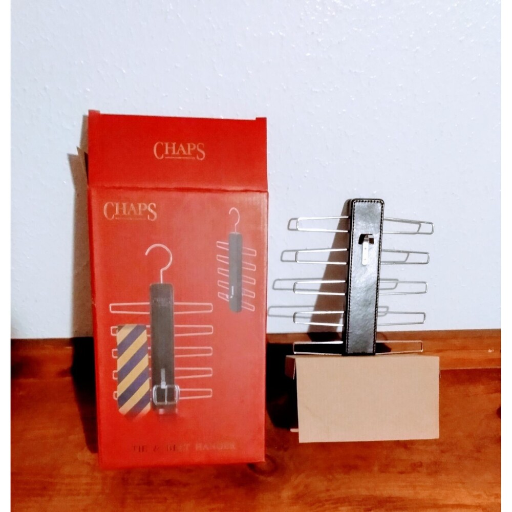 Chaps tie and belt hanger